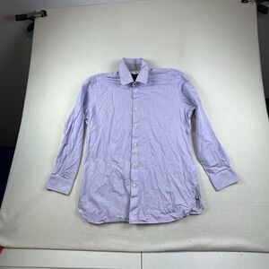 Ted Baker London Dress Shirt Mens Size 16 32 Purple Striped Stretch Button Up